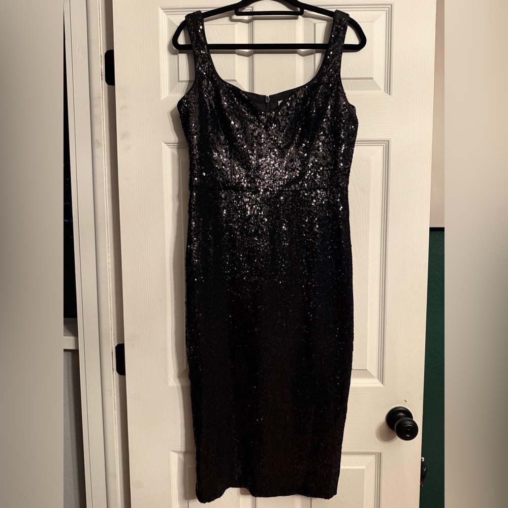 Dress the Population Black Sequin Midi Dress - Picture 2 of 3